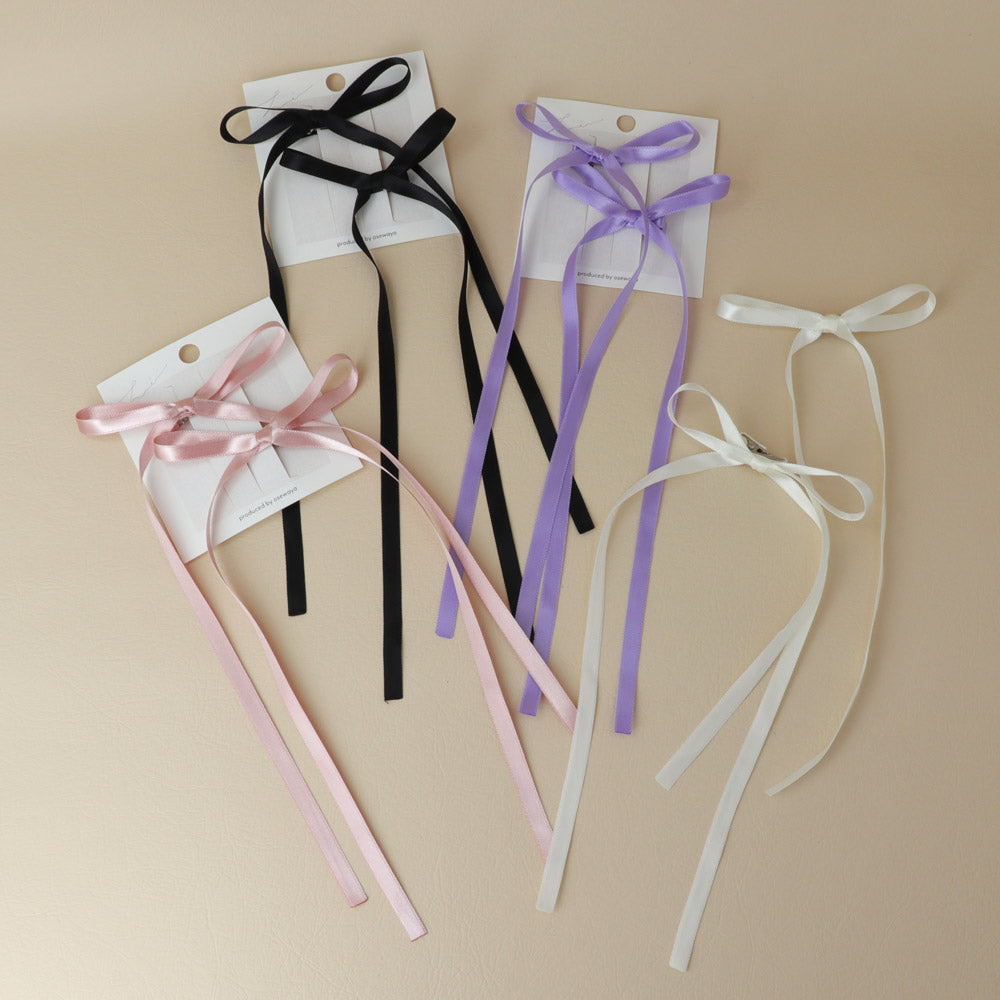 Long Tail Bow Pinch Clip Set