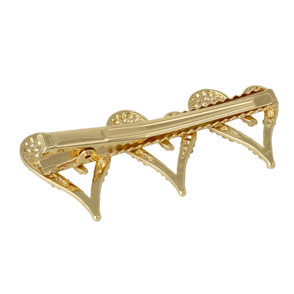 Triple Pave Heart Pinch Clip