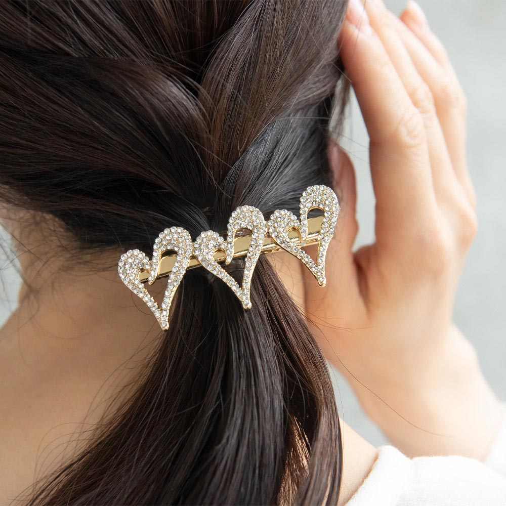 Triple Pave Heart Pinch Clip