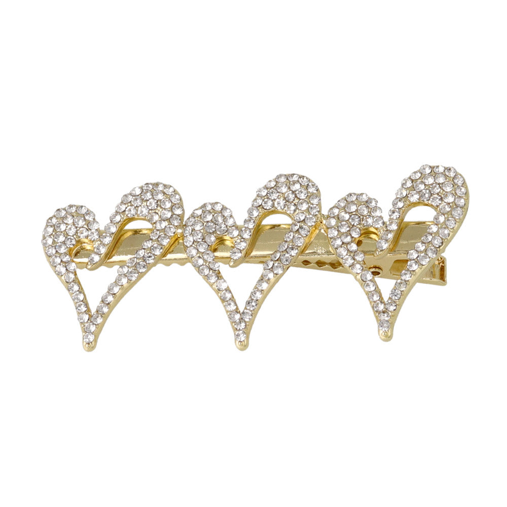 Triple Pave Heart Pinch Clip