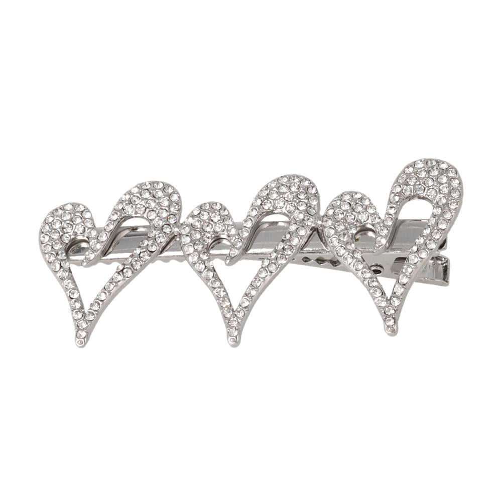 Triple Pave Heart Pinch Clip