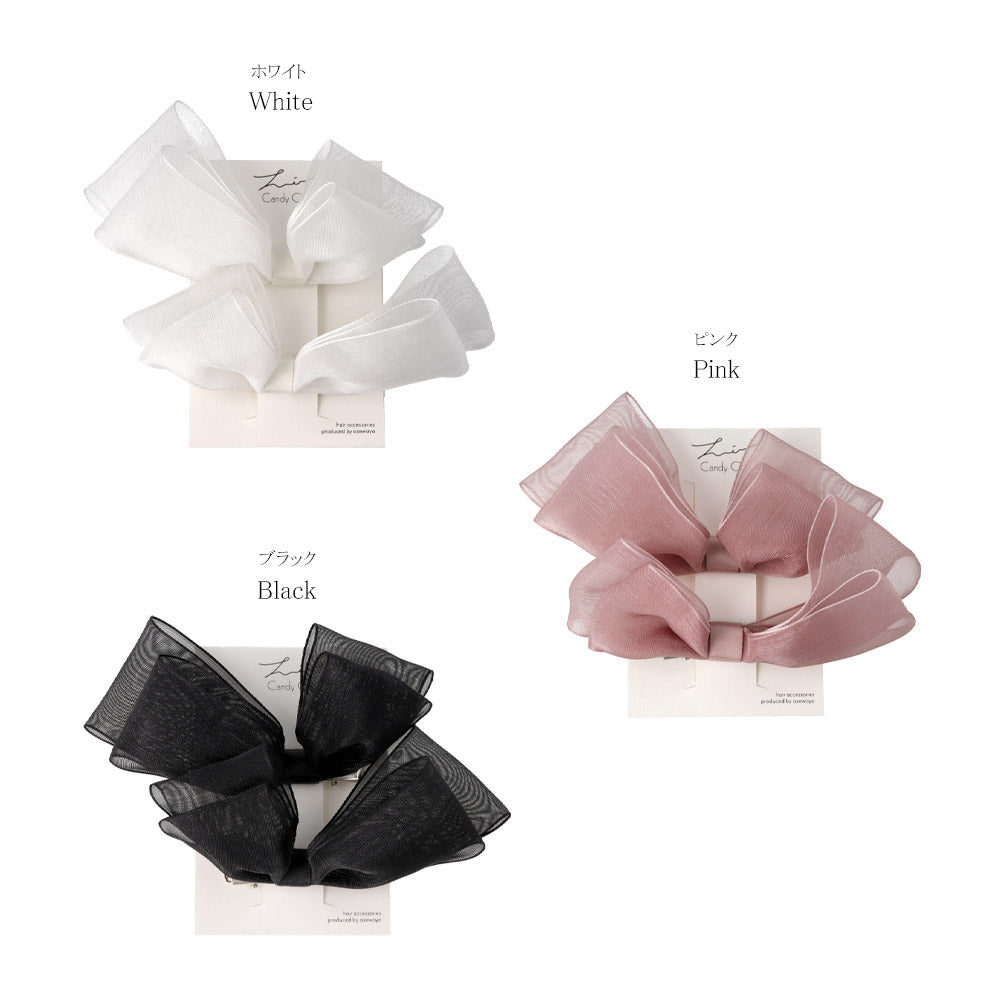 Sheer Asymmetrical Bow Clip Set
