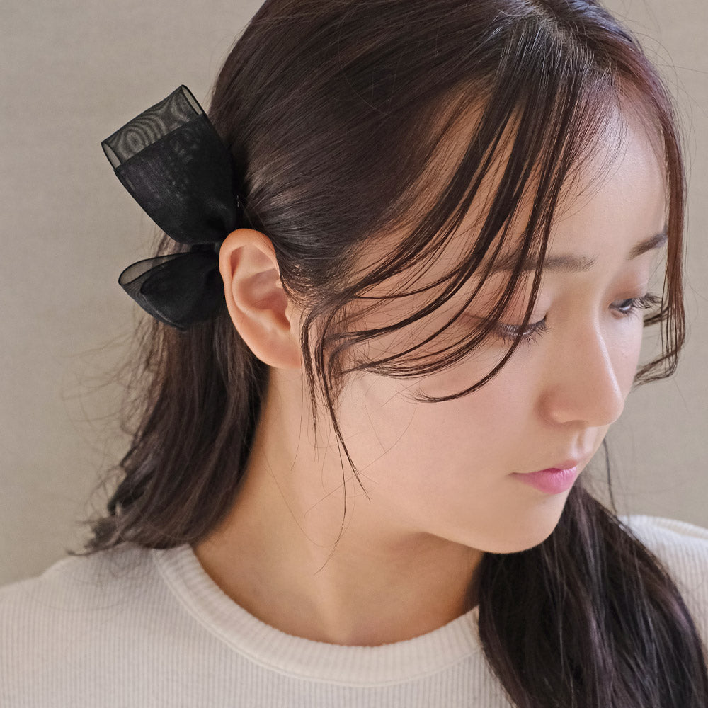 Sheer Asymmetrical Bow Clip Set