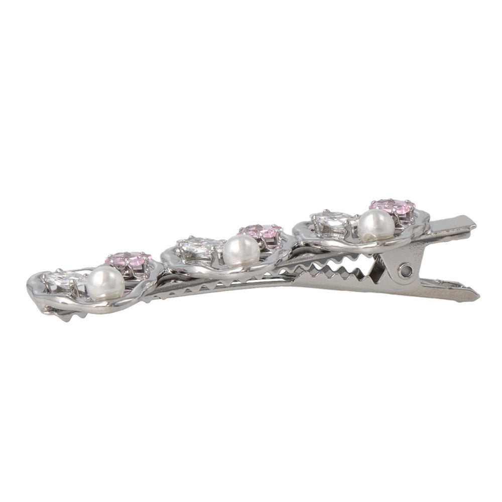 Jeweled Triple Heart Pinch Clip