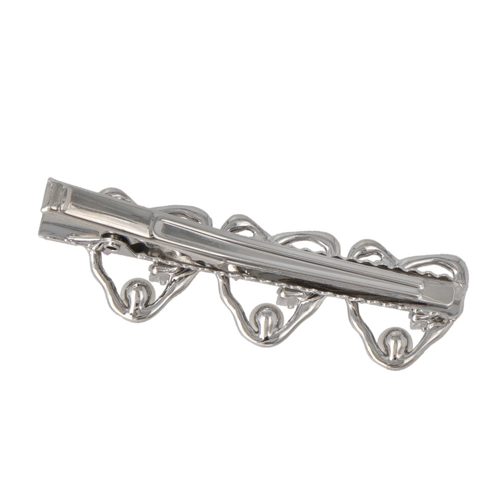 Jeweled Triple Heart Pinch Clip