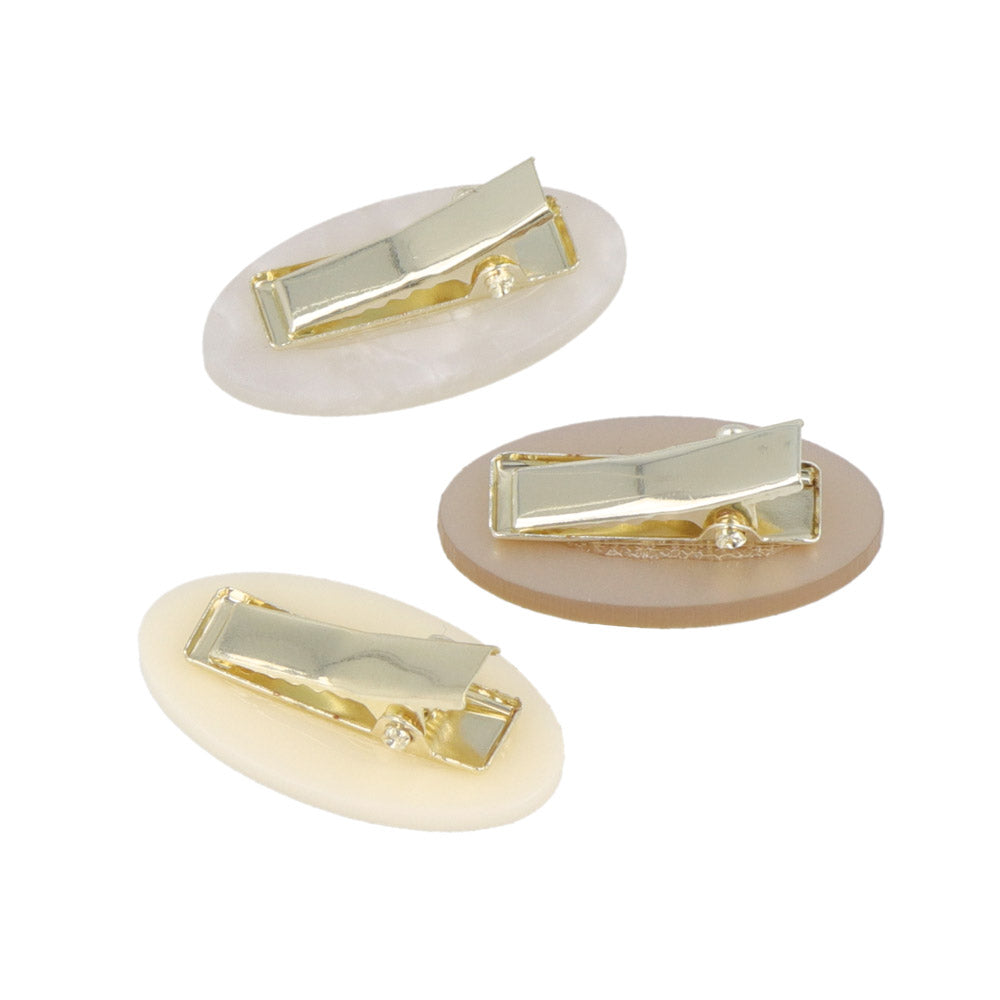 Glittering Oval Mini Pinch Clip Set