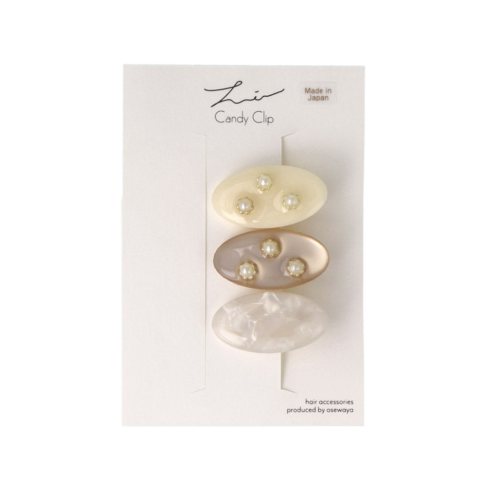 Glittering Oval Mini Pinch Clip Set