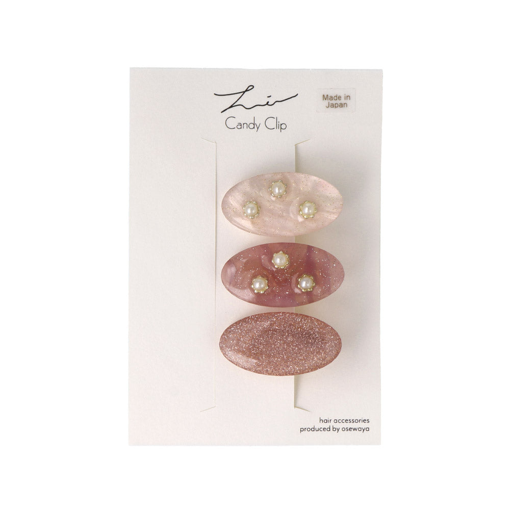 Glittering Oval Mini Pinch Clip Set