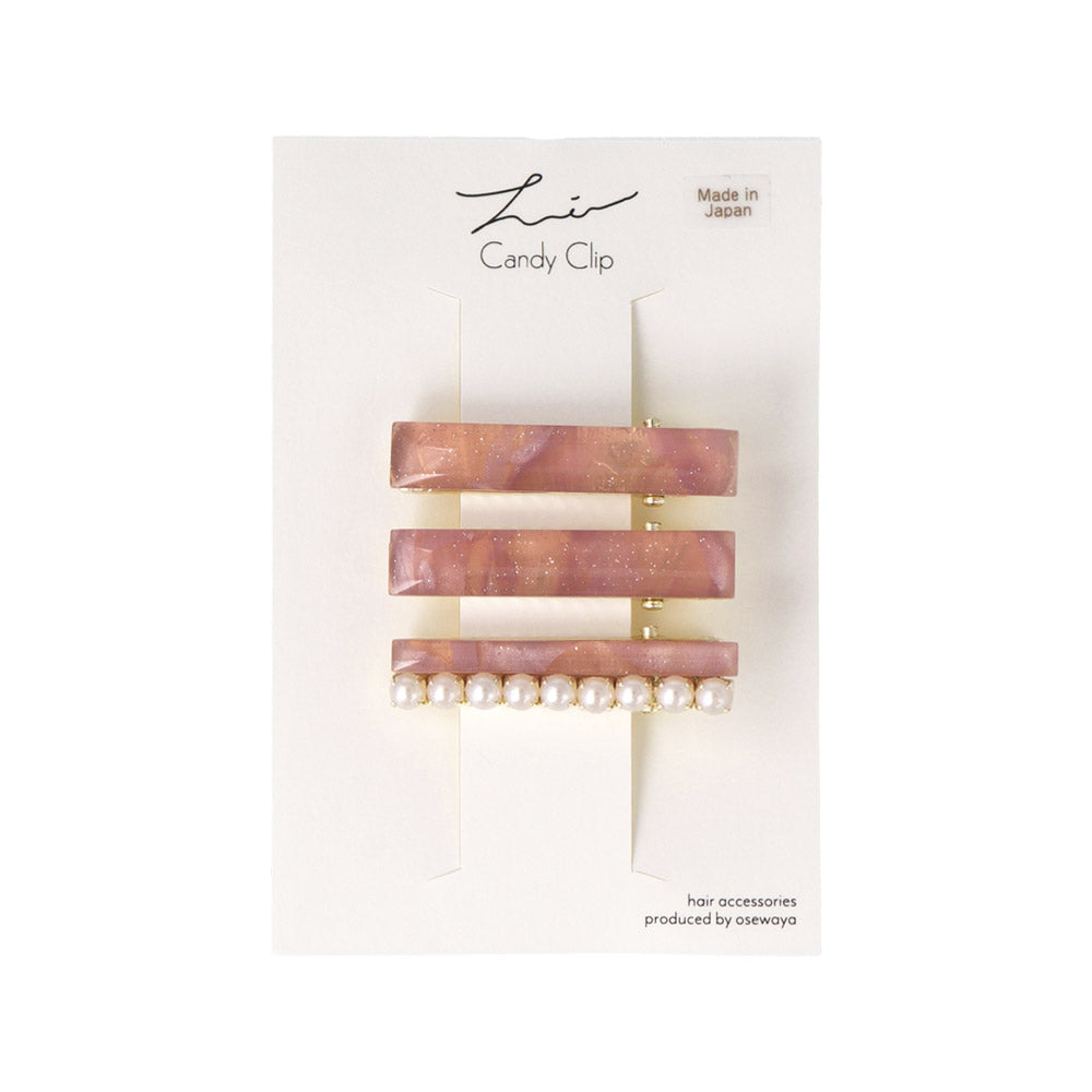 Acrylic Marble Rectangle Pinch Clip Set