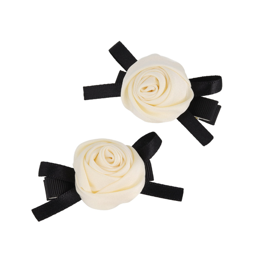 Ribbon Rose Pinch Clip Set