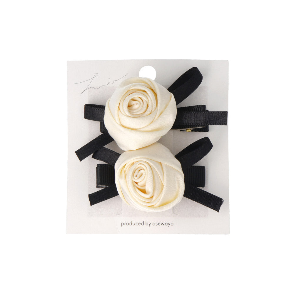 Ribbon Rose Pinch Clip Set