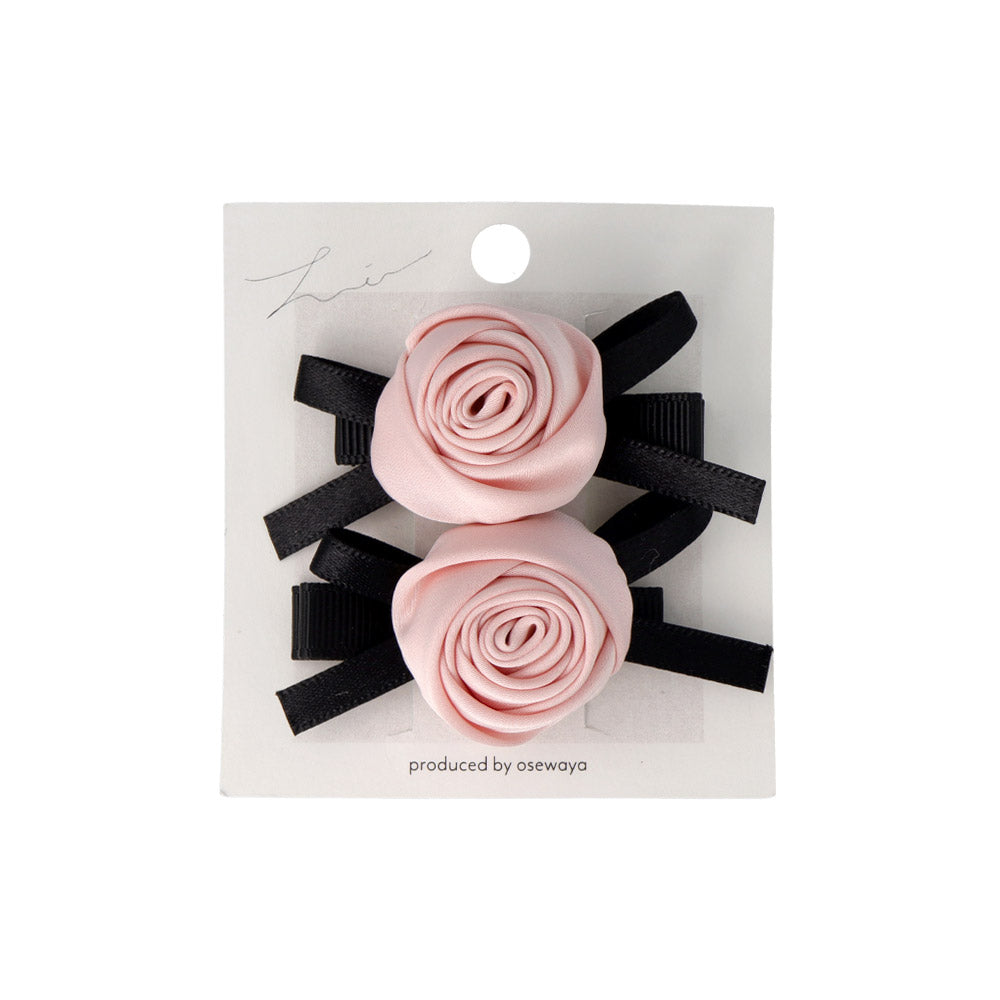 Ribbon Rose Pinch Clip Set