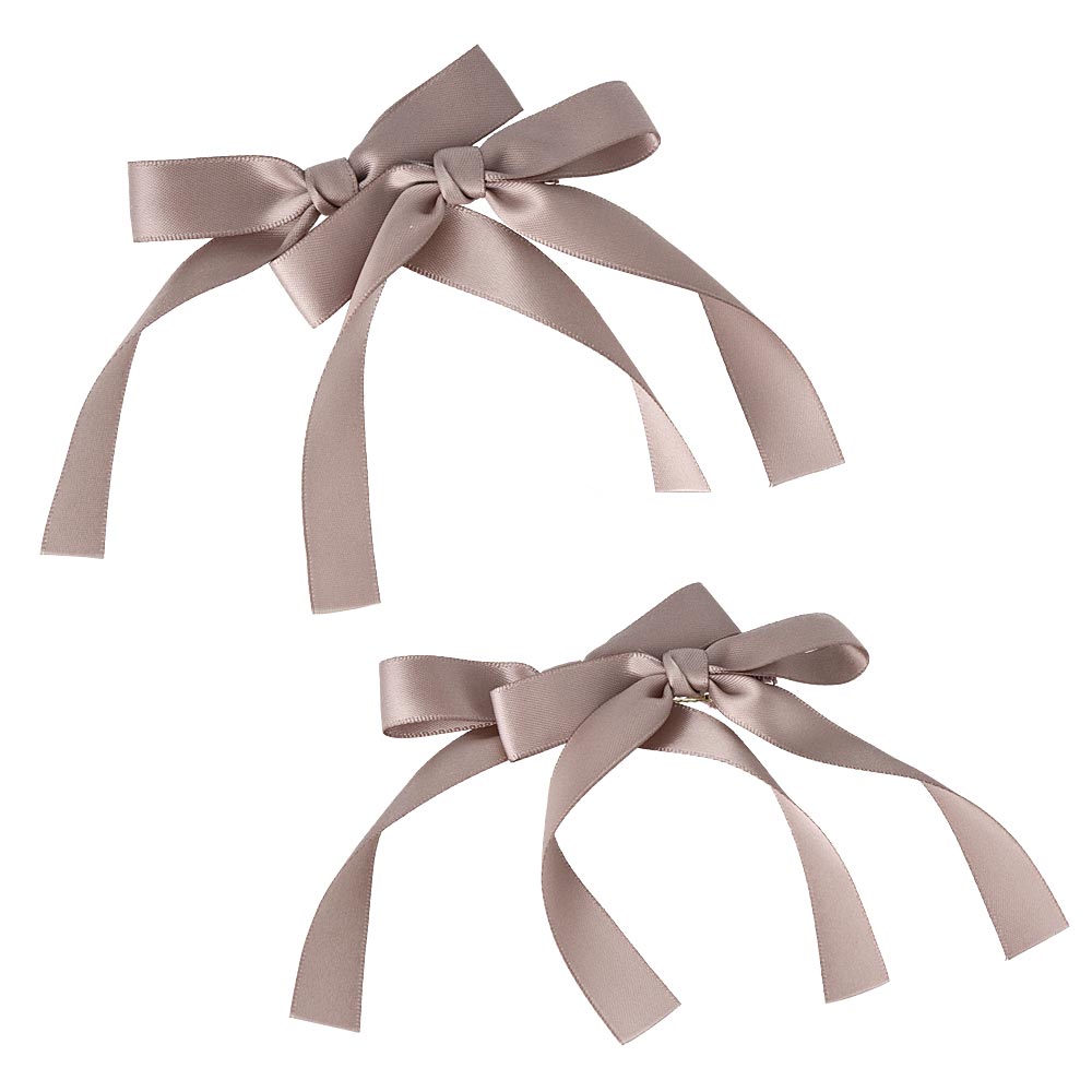 Double Ribbon Bow Pinch Clip Set