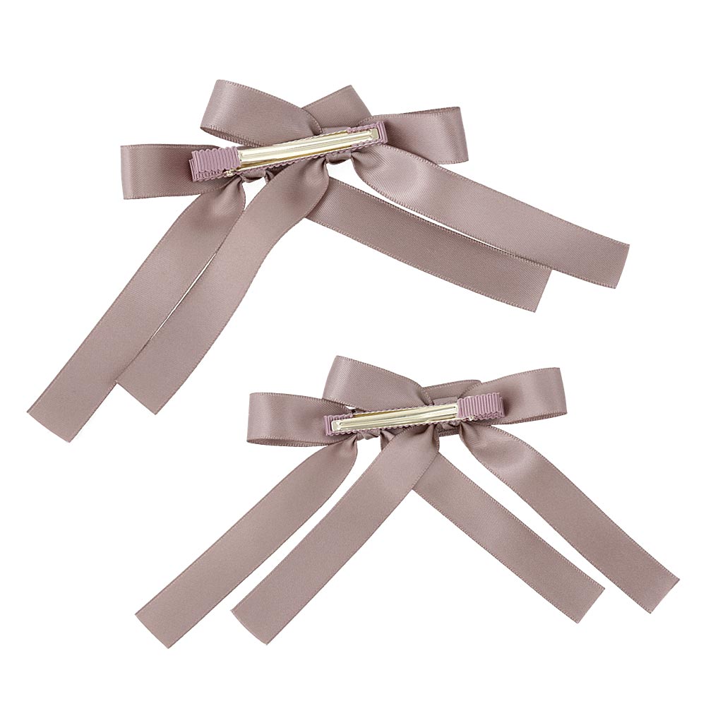 Double Ribbon Bow Pinch Clip Set