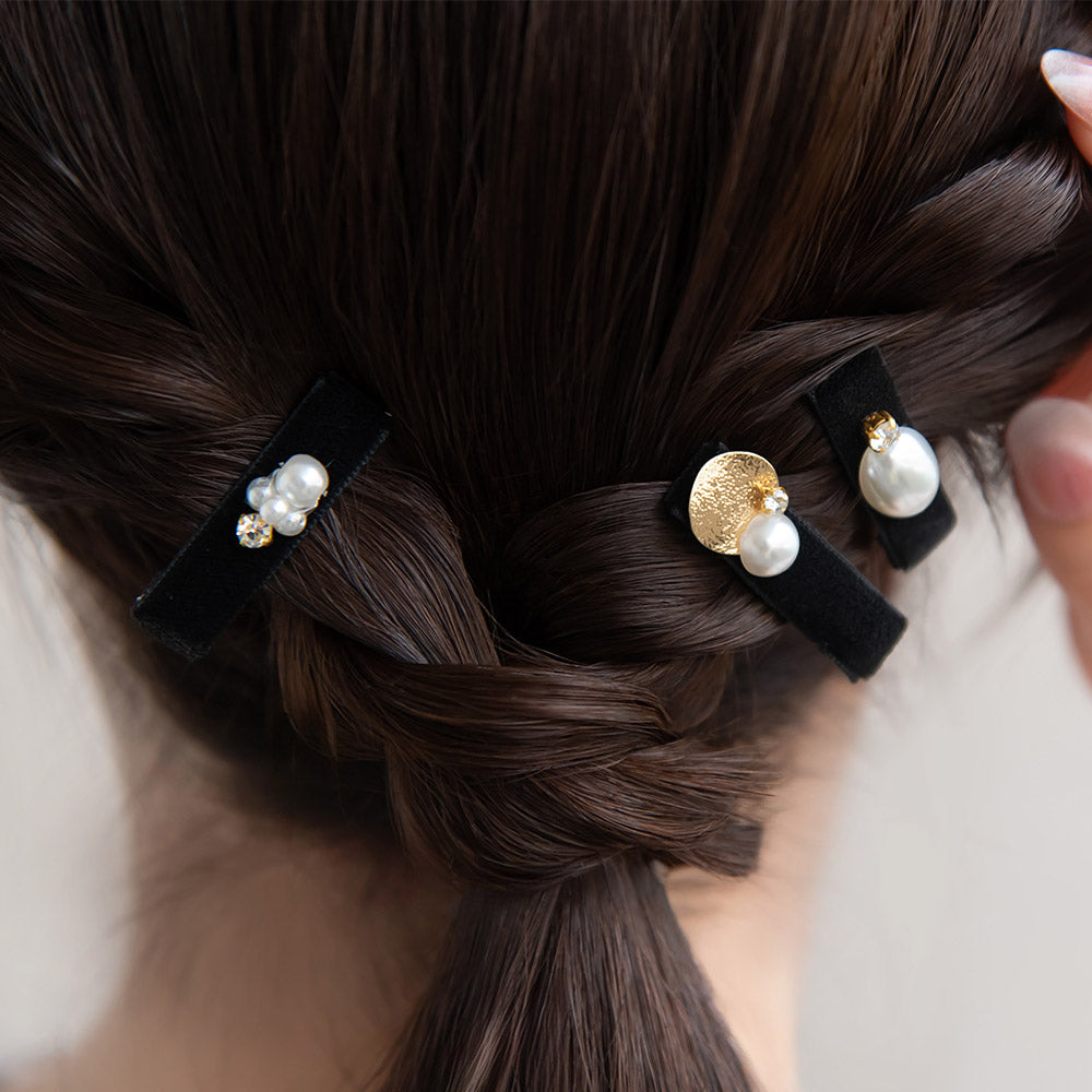 Velvet Ornate Hair Clip Set