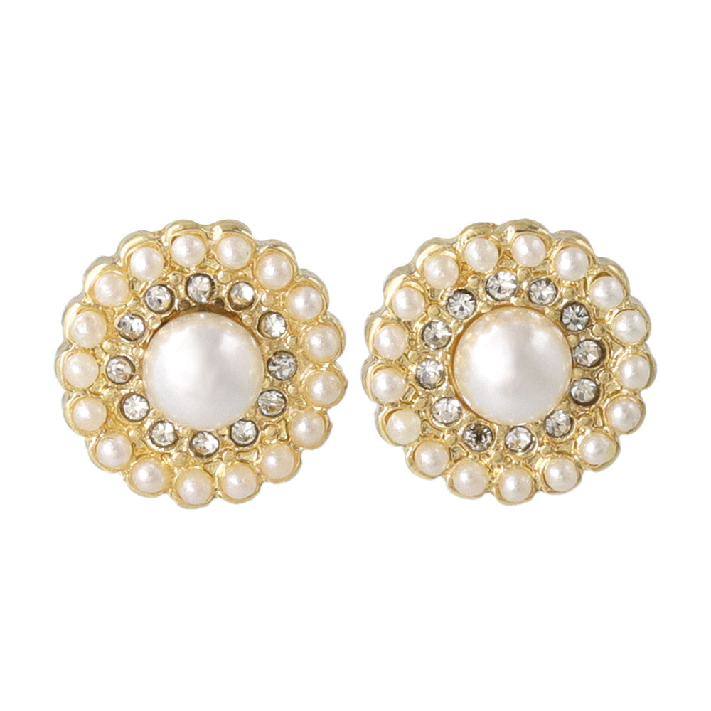 Pearly Pave Disc Clip Ons