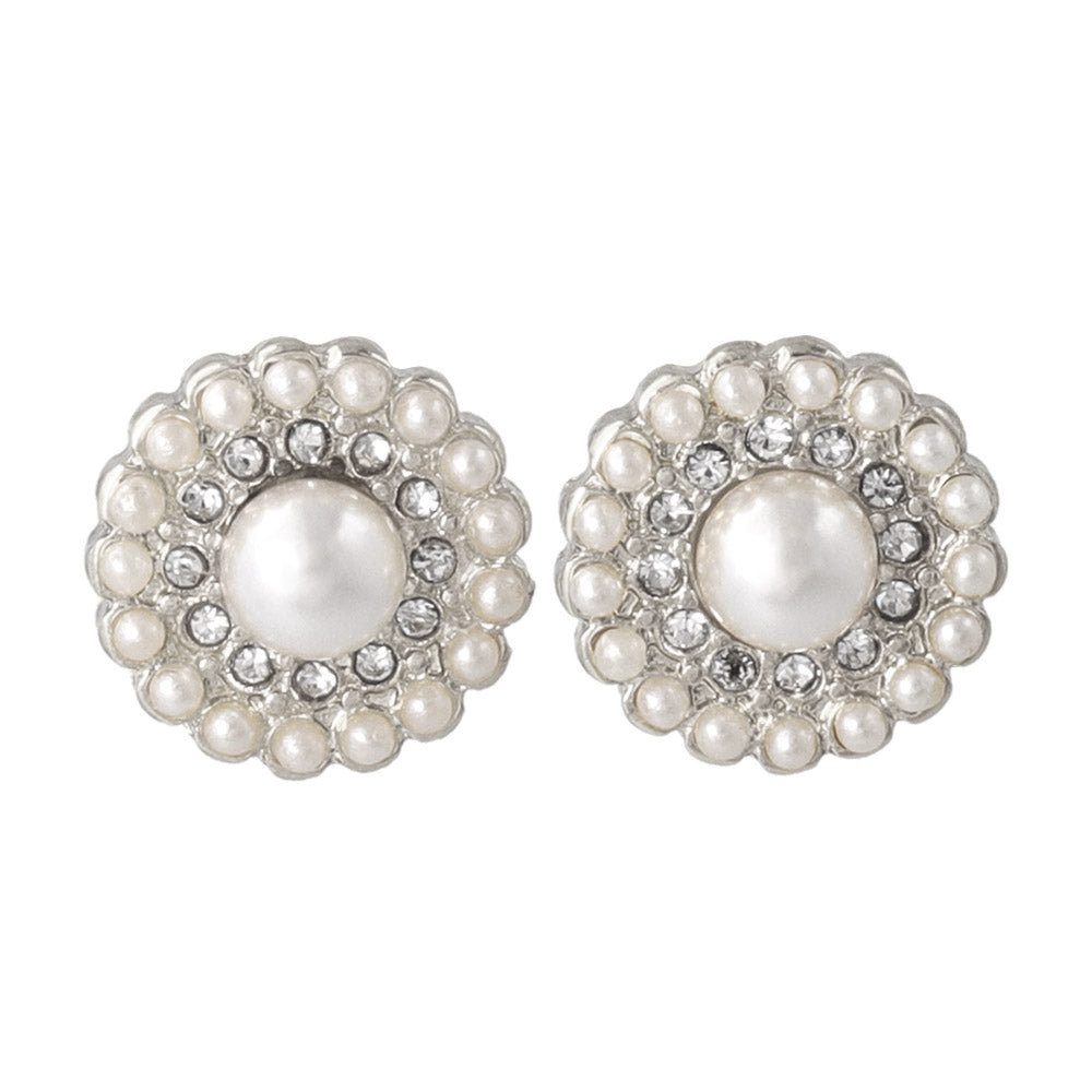 Pearly Pave Disc Clip Ons