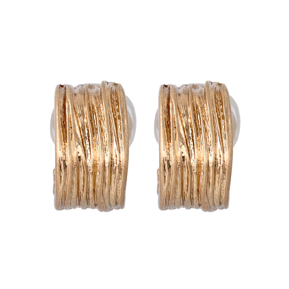 Wide Ripple Hoop Clip Ons