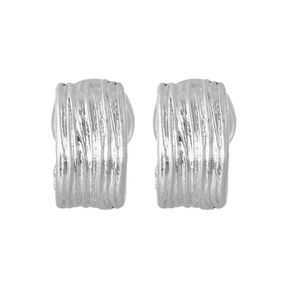 Wide Ripple Hoop Clip Ons