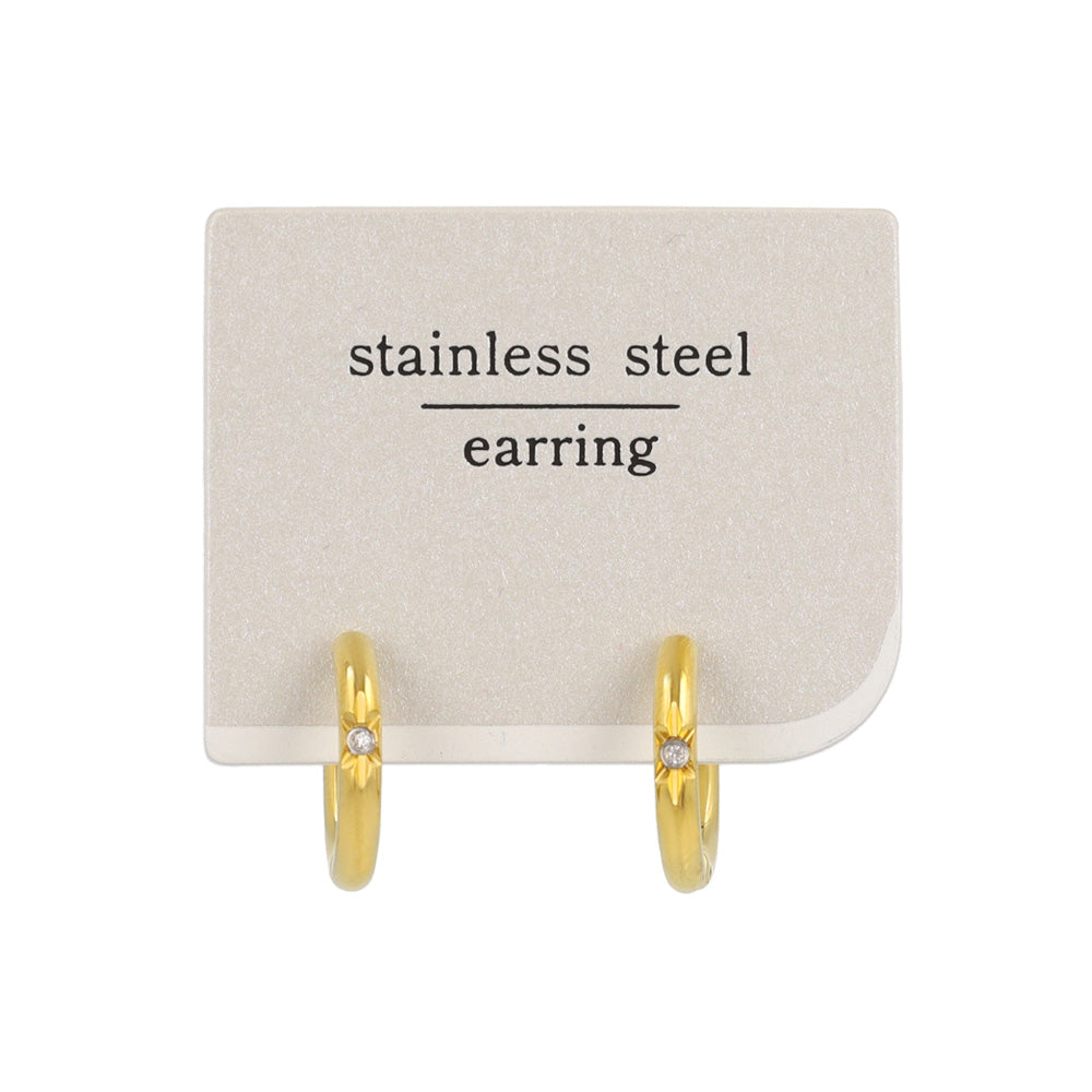 Star Engraved Clip On Earrings