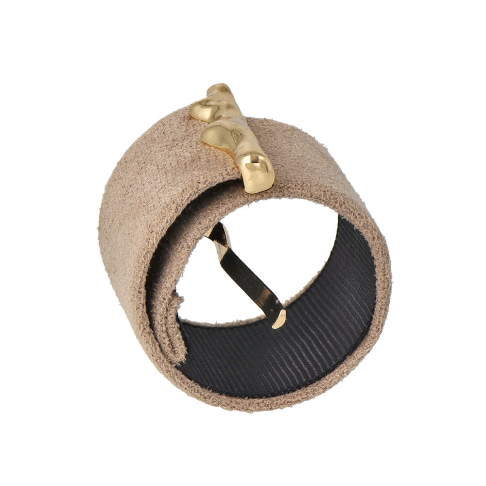 Faux Suede Snap Band Pony Hook