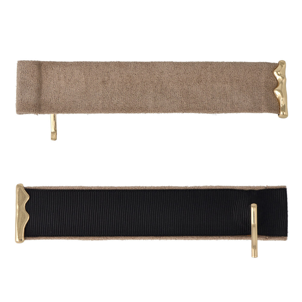 Faux Suede Snap Band Pony Hook