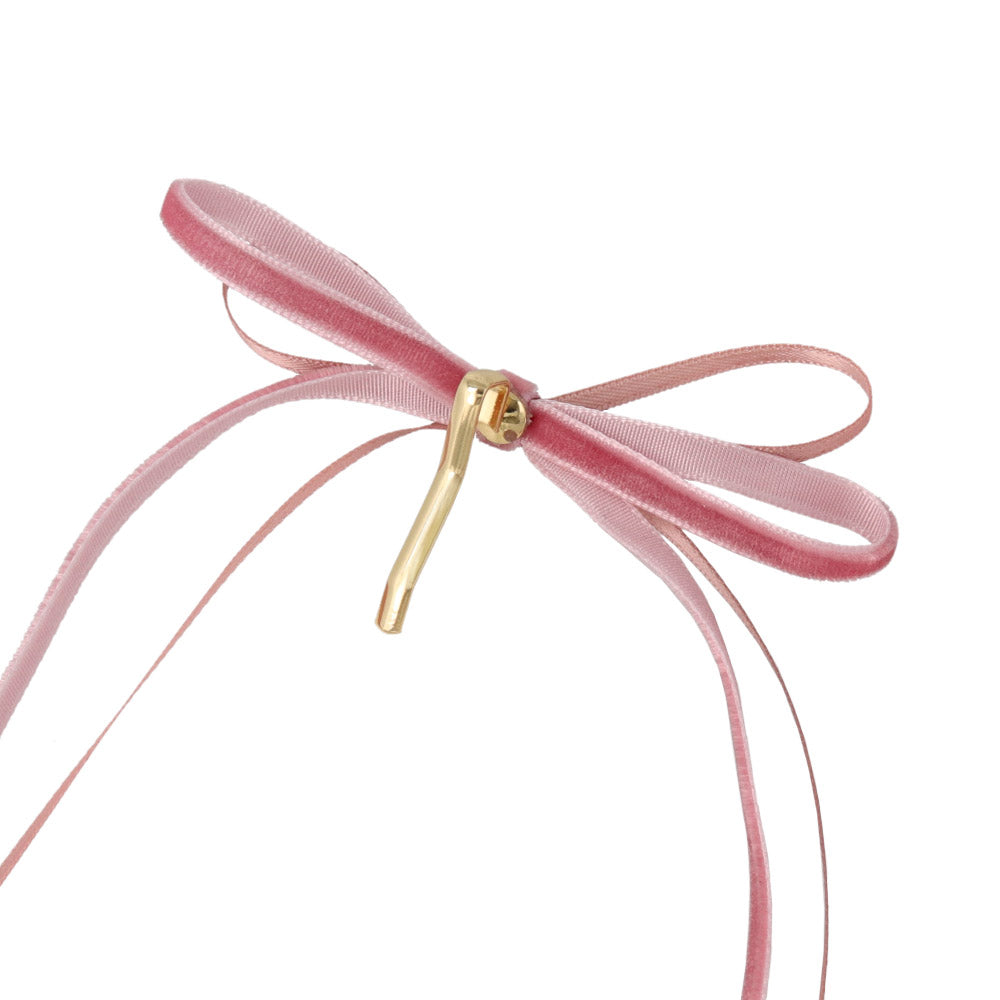 Skinny Long Velvet Bow Pony Hook Set