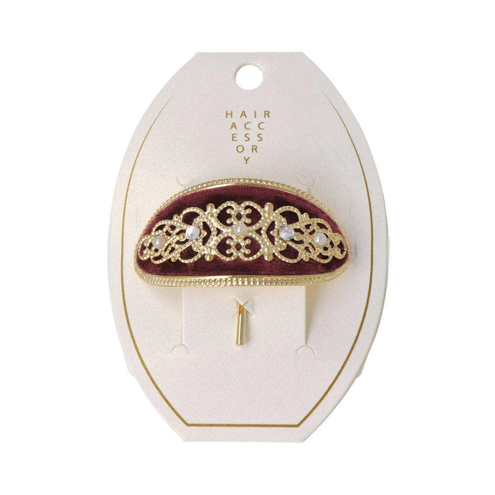 Oval Filigree Velvet Pomy Hook