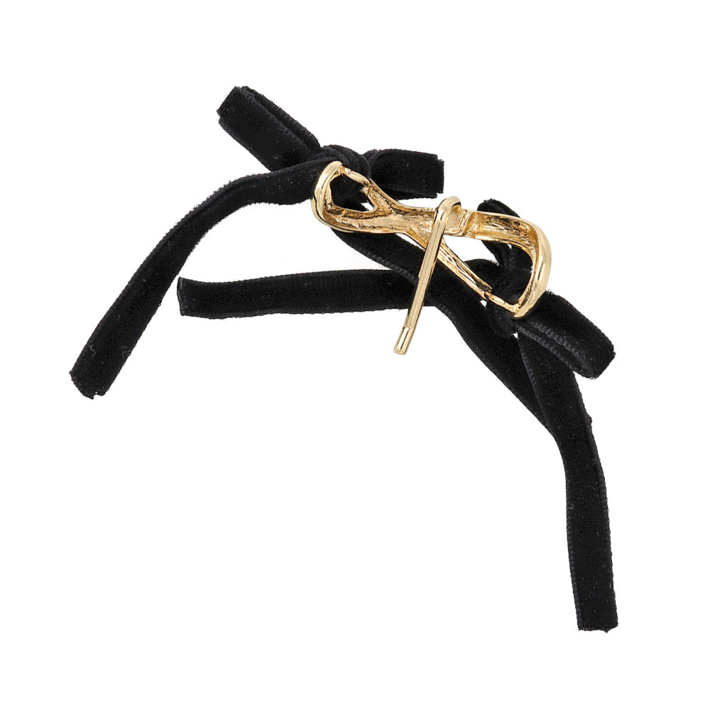 Double Velvet Bow Pony Hook