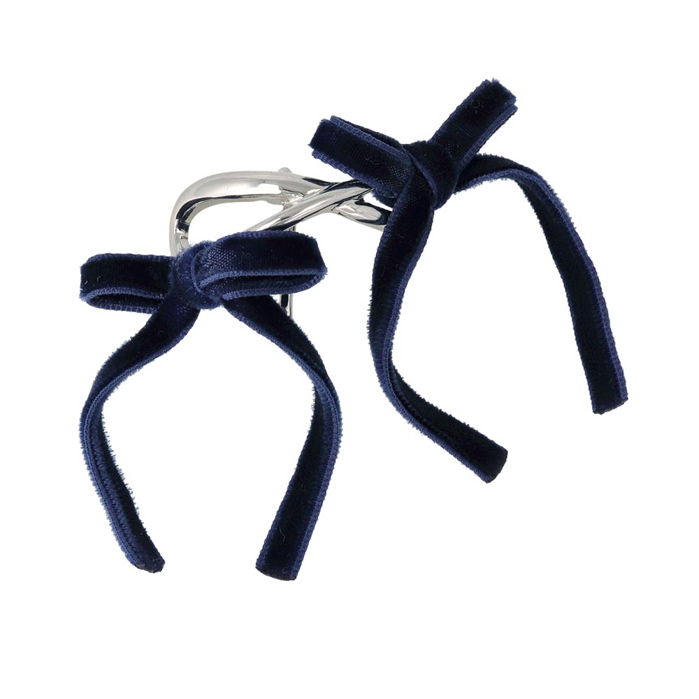 Double Velvet Bow Pony Hook