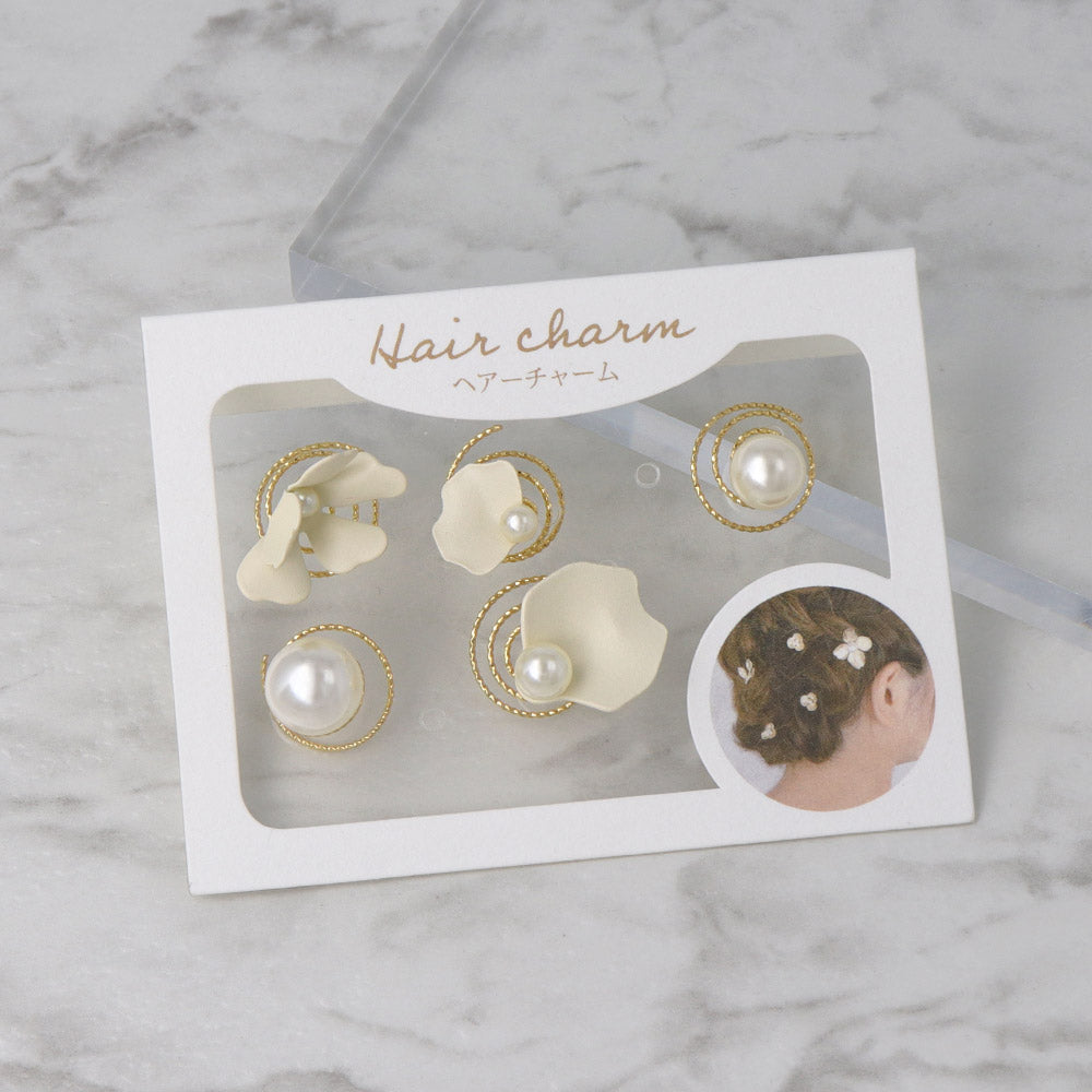 Mixed Flower Pearl Twist Hairpin Set - osewaya