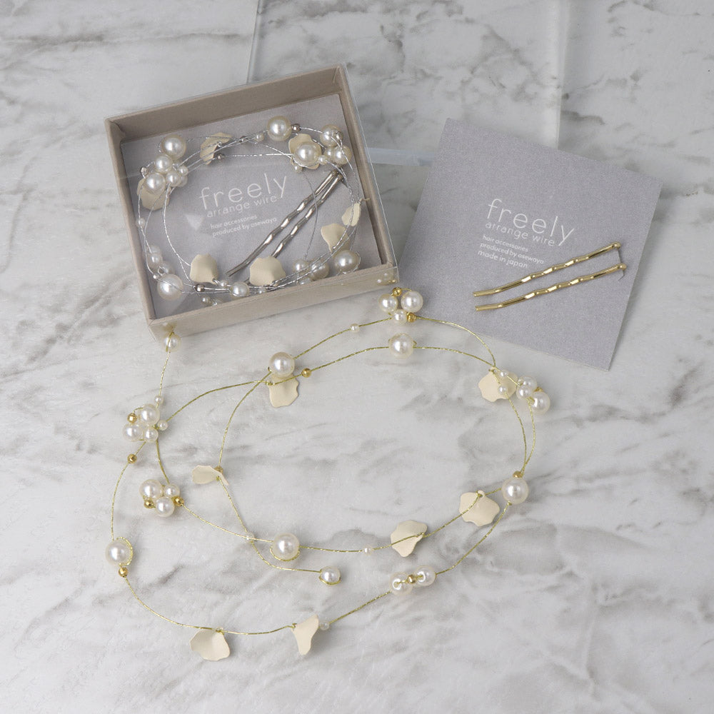 Petal and Pearl Cluster Hair Vine - osewaya