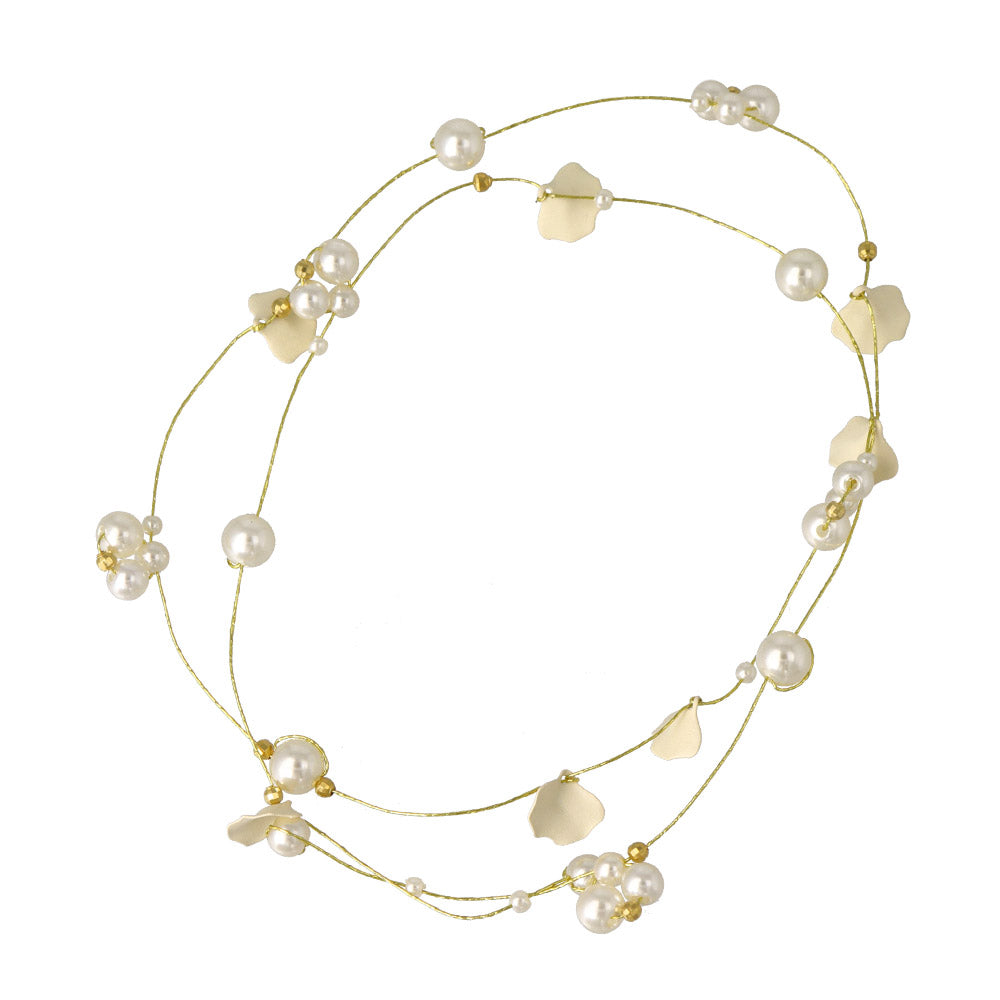 Petal and Pearl Cluster Hair Vine