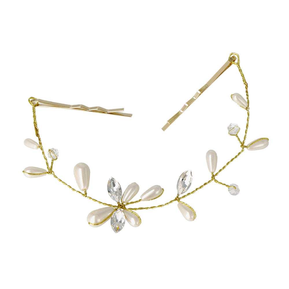 Pearl and Crystal Twig Headpiece