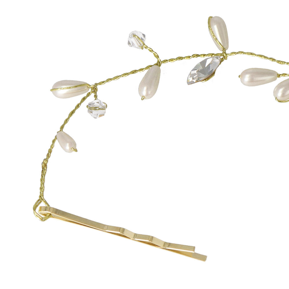 Pearl and Crystal Twig Headpiece