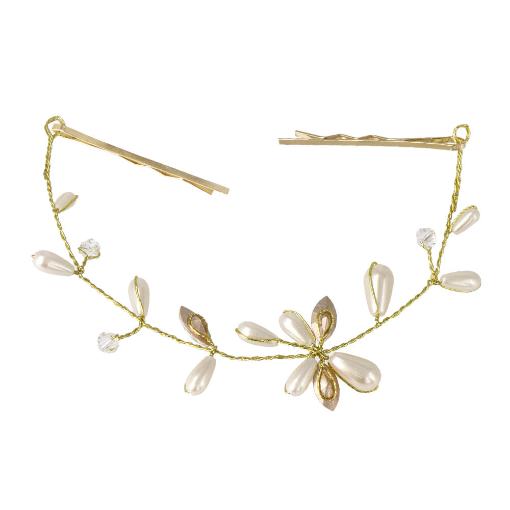 Pearl and Crystal Twig Headpiece