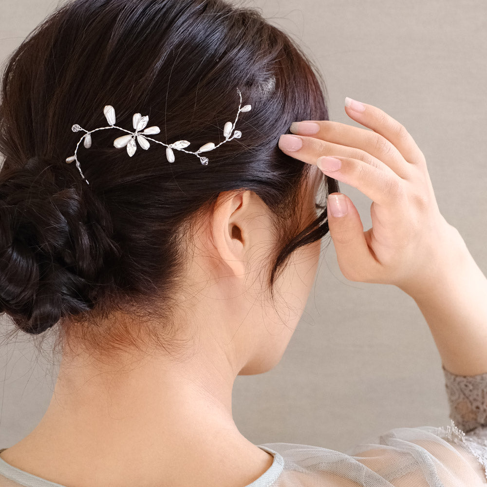 Pearl and Crystal Twig Headpiece