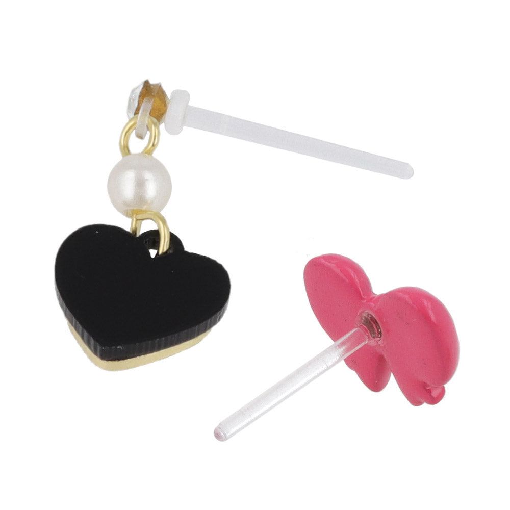 Heart and Bow Plastic Earring Pack