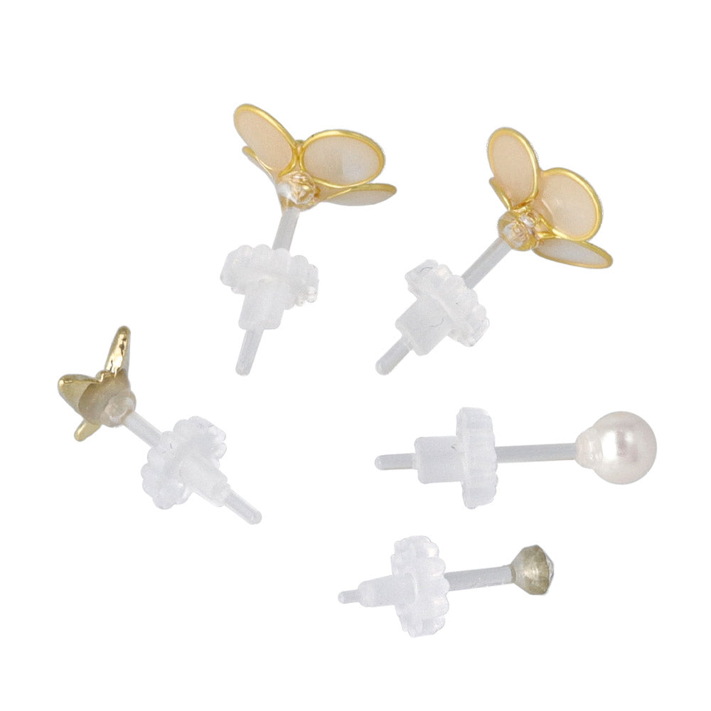 Flower and Butterfly Plastic Earring Set