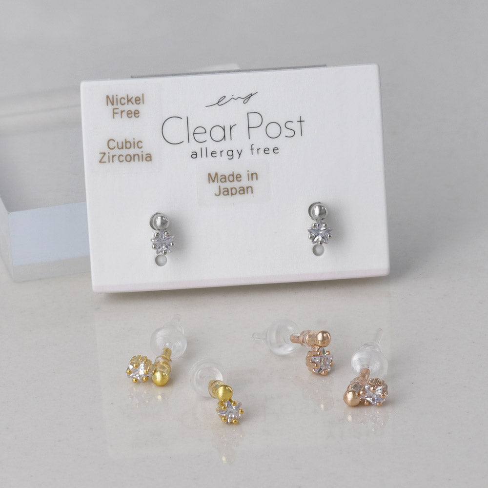 Small Star Stone Plastic Earrings