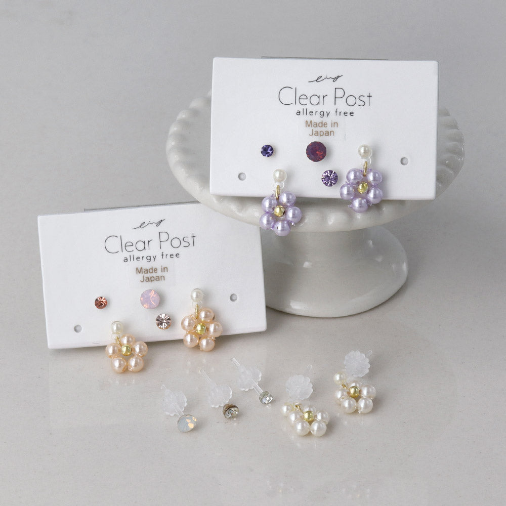 Pearl and Stone Mixed Plastic Stud Set