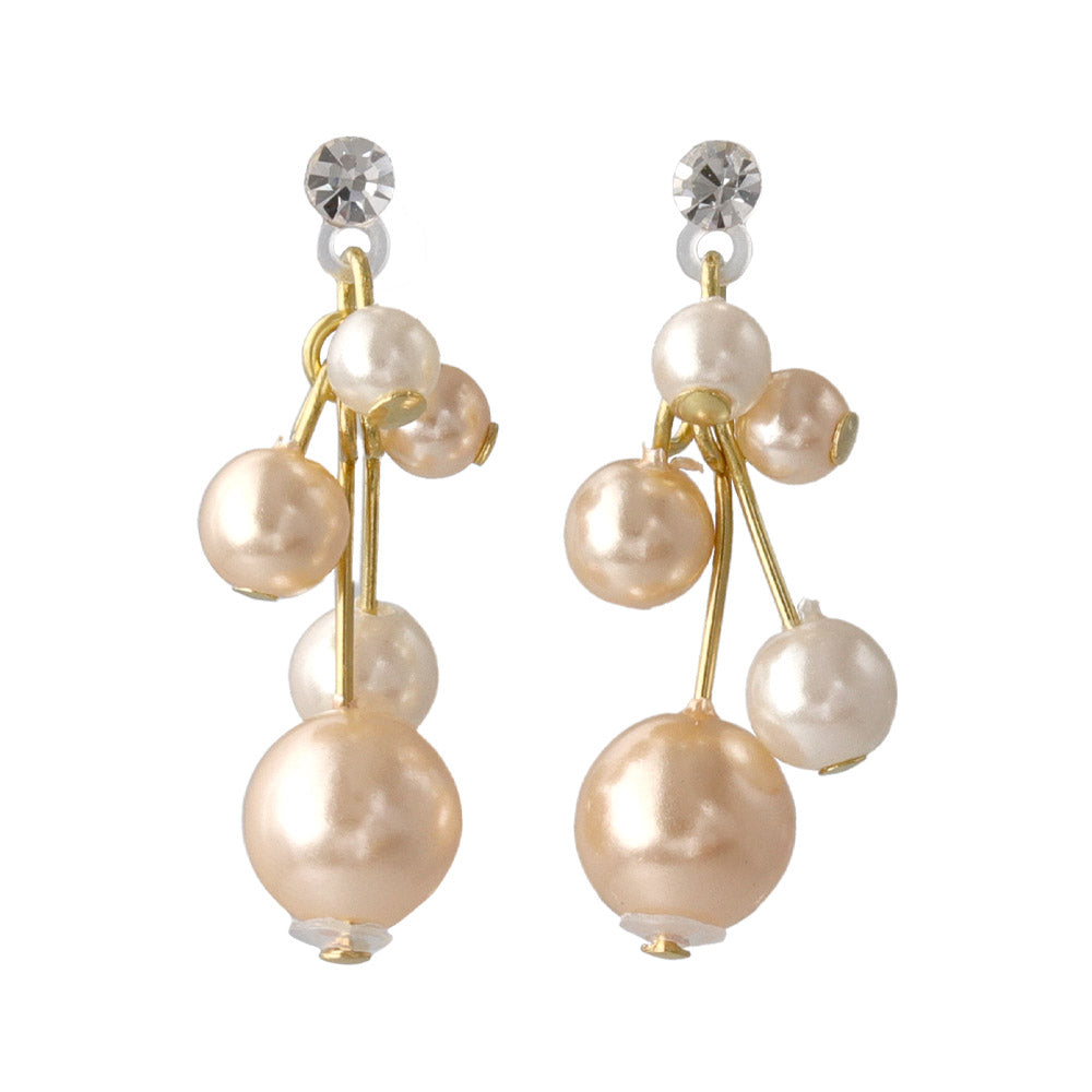 Pearl Cluster Drop Plastic Earrings