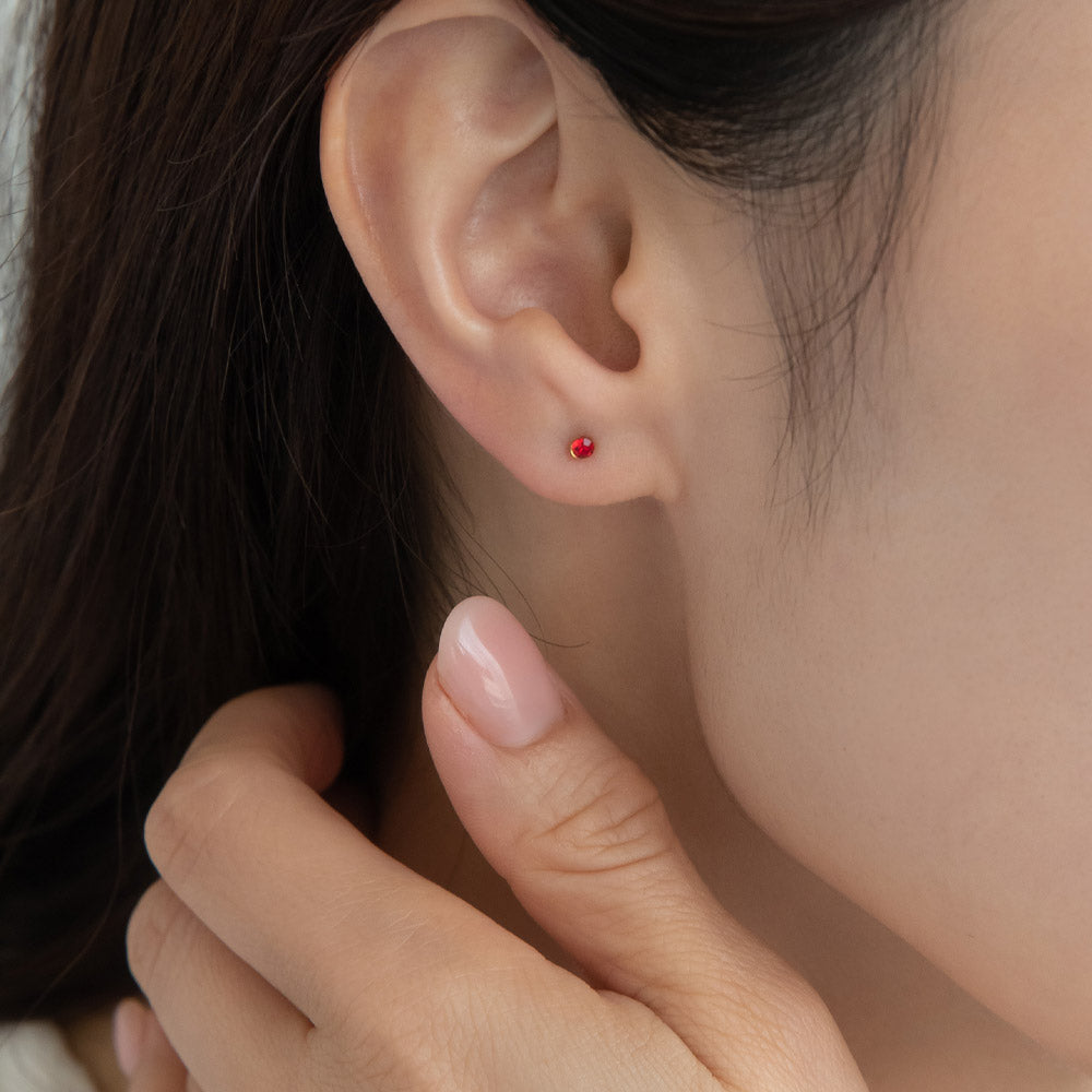 Rose and Stone Plastic Earring Set