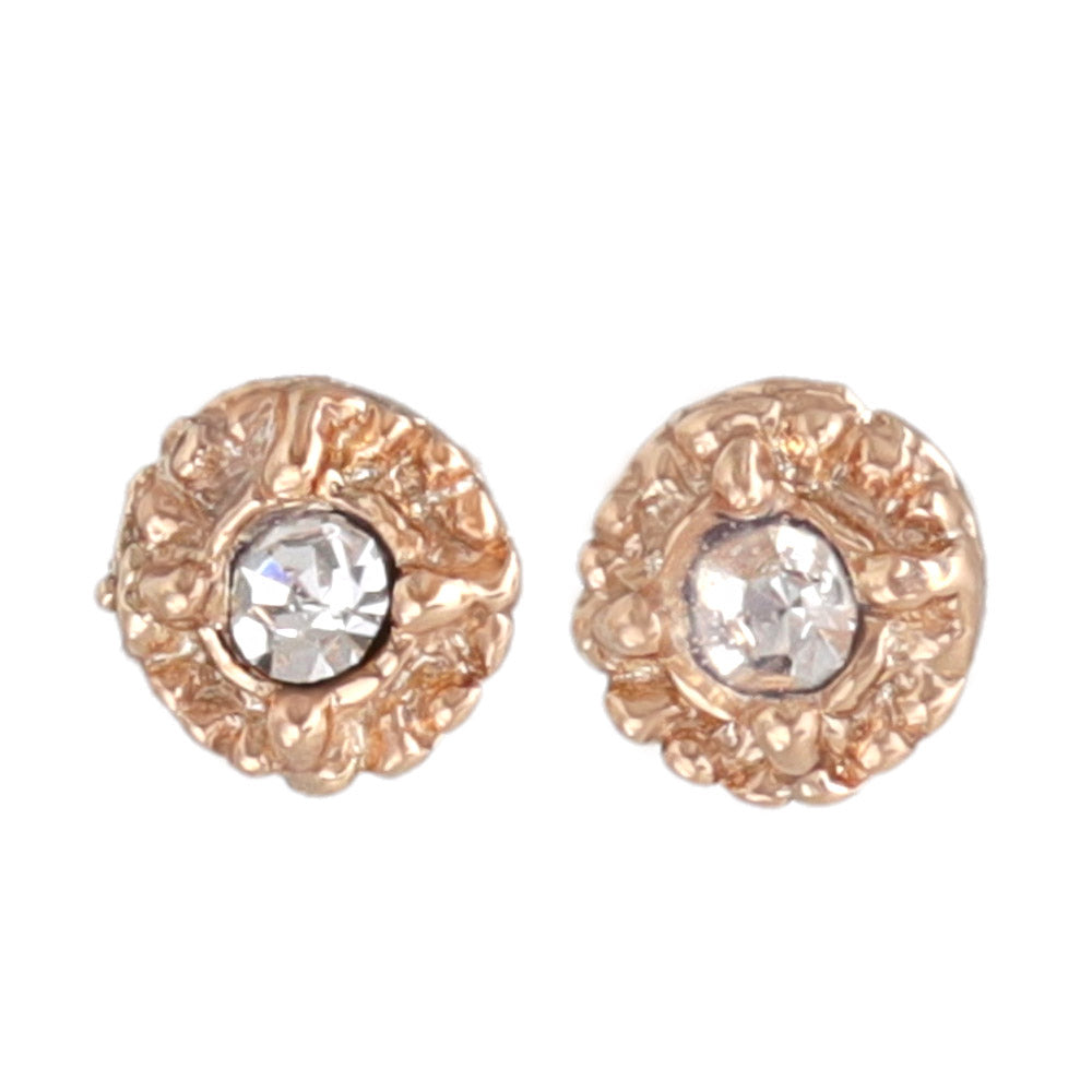 Pink Gold Tone Stone Center Studs