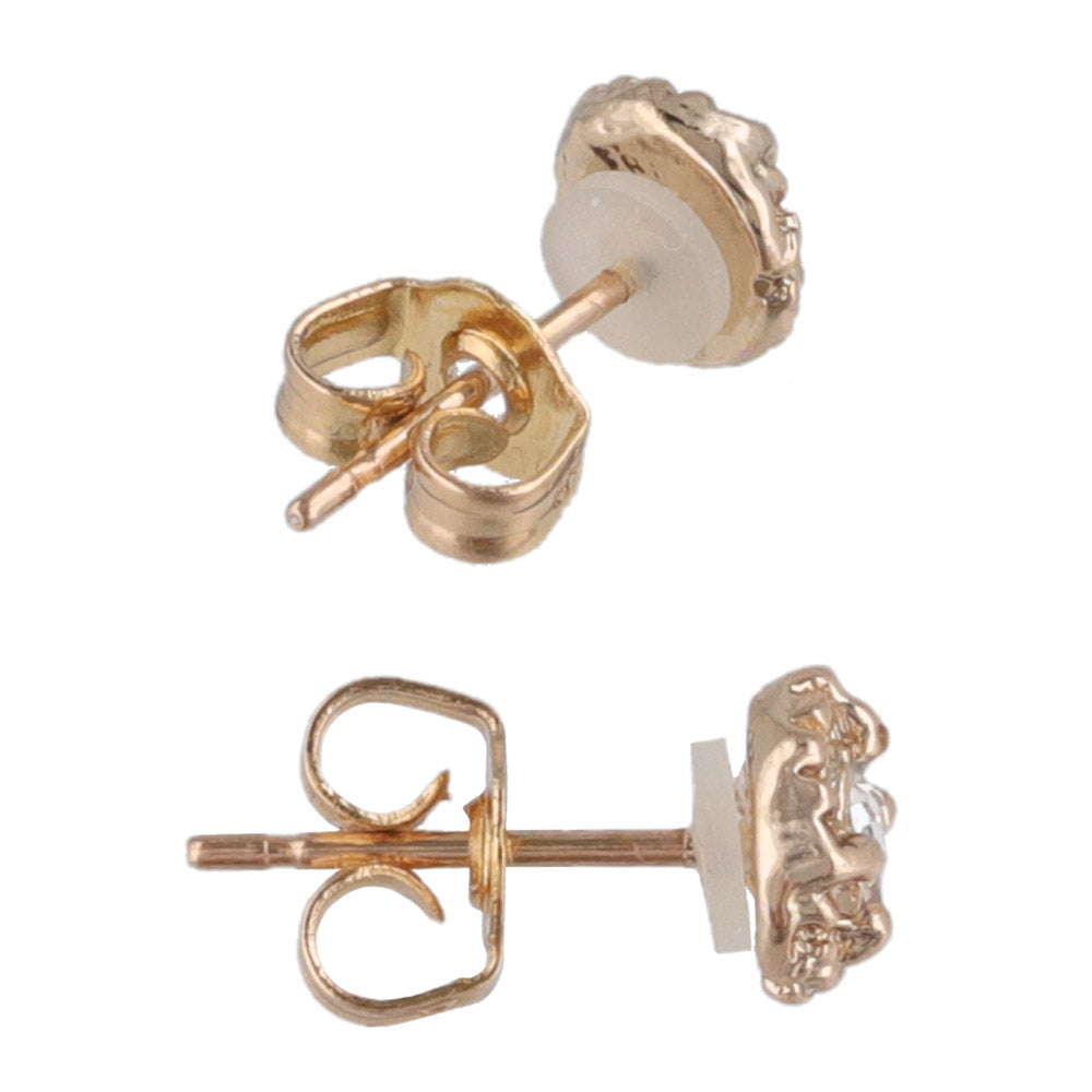 Pink Gold Tone Stone Center Studs