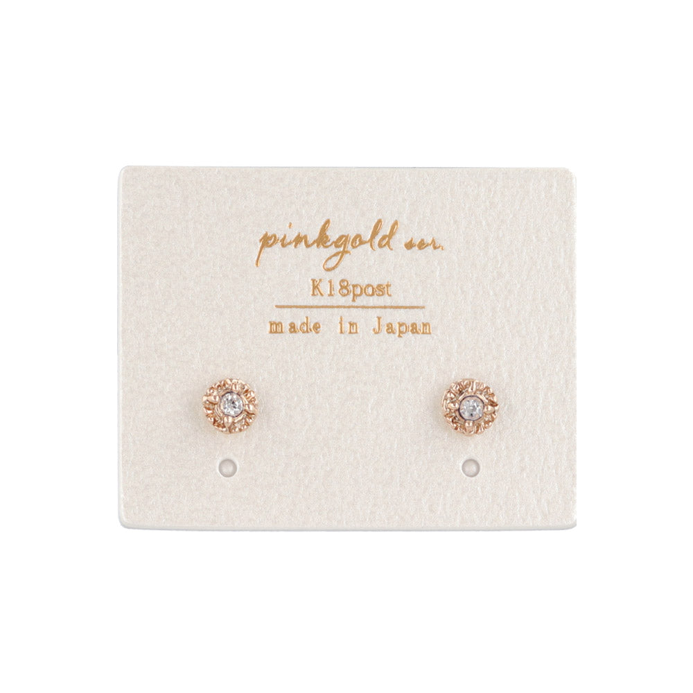 Pink Gold Tone Stone Center Studs