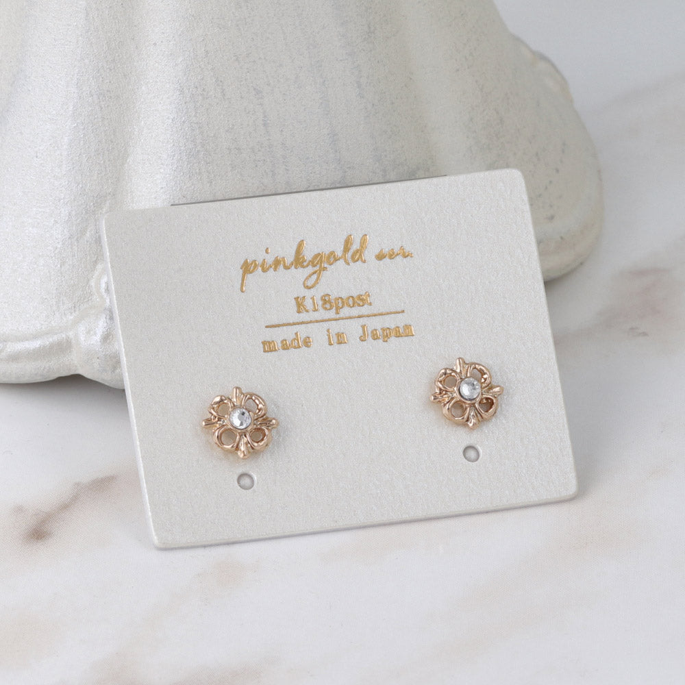 Pink Gold Tone Openwork Studs