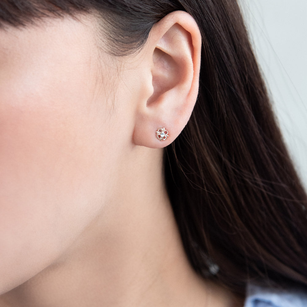 Pink Gold Tone Openwork Studs