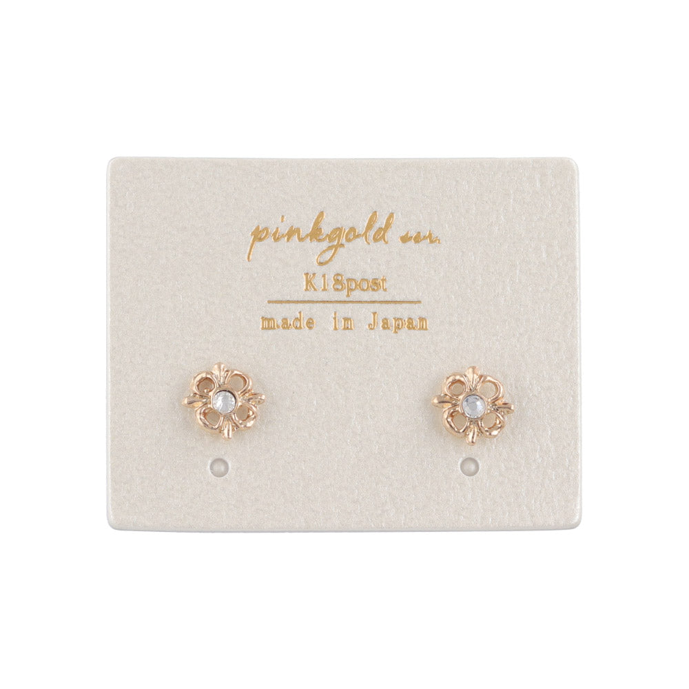 Pink Gold Tone Openwork Studs