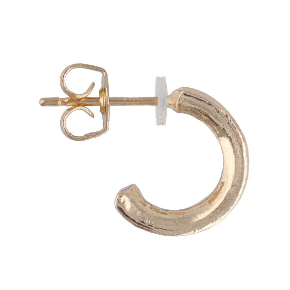 Pink Gold Tone Grooved Hoop Earrings